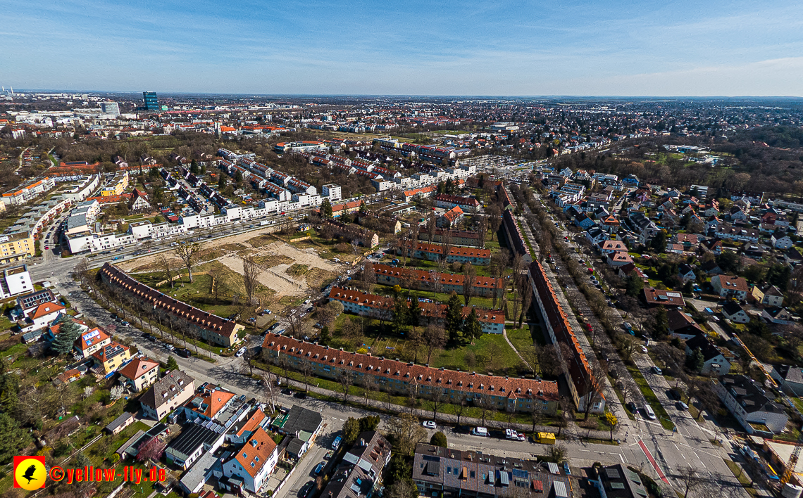 21.03.2023 - Luftbilder von der Baustelle Maikäfersiedlung in Berg am Laim